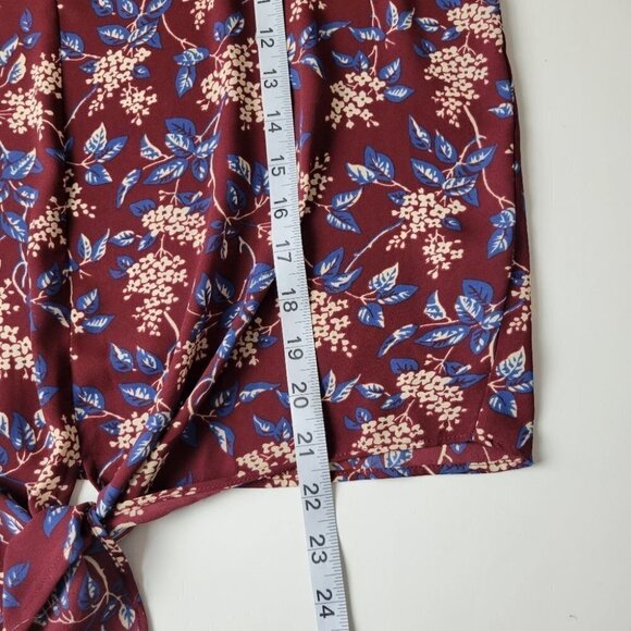 Madewell Bell Sleeve Tie Front Top Antique Flora M - Picture 11 of 13